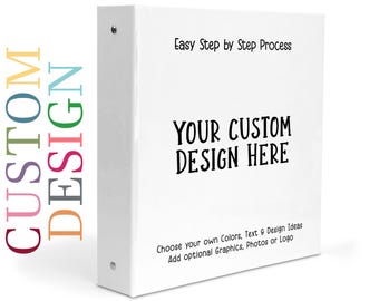 Crea tu propia carpeta de 3 anillas personalizada de 2 pulgadas. Regalo personalizado para la vuelta al cole, material escolar, oficina, cumpleaños, Navidad, niña, niño, niños, adultos. Foto.