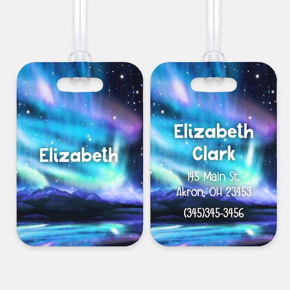 Aurora Borealis Northern Lights Personalized Luggage Bag Tag
