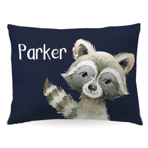 Personalized Raccoon Pillowcase • Custom Pillow Case Cover 20x30 Toddler 13x18 • Birthday Gift Kids Children Girl Boy Holiday Christmas