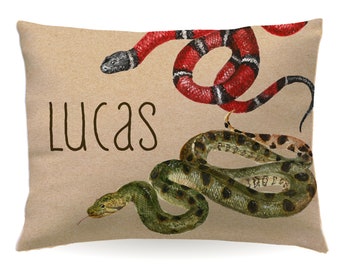 Personalized Snakes Reptiles Pillowcase Cobra Python • Custom Pillow Case Cover 20x30 Toddler 13x18 • Birthday Gift Kids Children Girl Boy