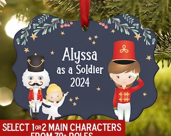 Select YOUR Role - Nutcracker Christmas Ornament Personalized 2024 Custom Holiday Decor Gift Boy Girl Ballerina Ballet &gt; Tree