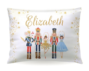 Taie d'oreiller personnalisée Casse-Noisette • Housse de coussin personnalisée 20 x 30 bambin 13 x 18 ans, cadeau d'anniversaire pour les fêtes, enfants fille garçon, ballerine >