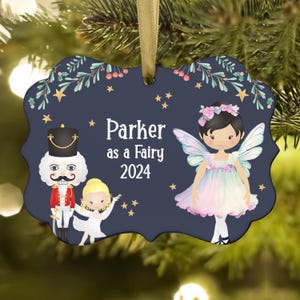 Nutcracker Sugar Plum Fairy Sprite Dream Dew Drop Christmas Ornament Personalized Girl Custom Holiday Decor Gift Ballerina Ballet Recital