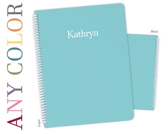 ANY COLOR Solid Personalized Notebook Sketchbook Custom Birthday Gift Back to School Supplies Holiday Girl Boy Kids Man