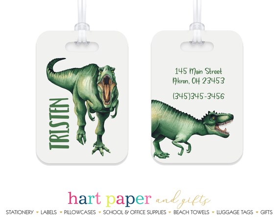 dinosaur luggage tag