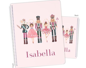 Nutcracker Ballet Ballerina Personalized Notebook Sketchbook • Custom Birthday Gift Back to School Supplies Holiday • Girl Boy Kids