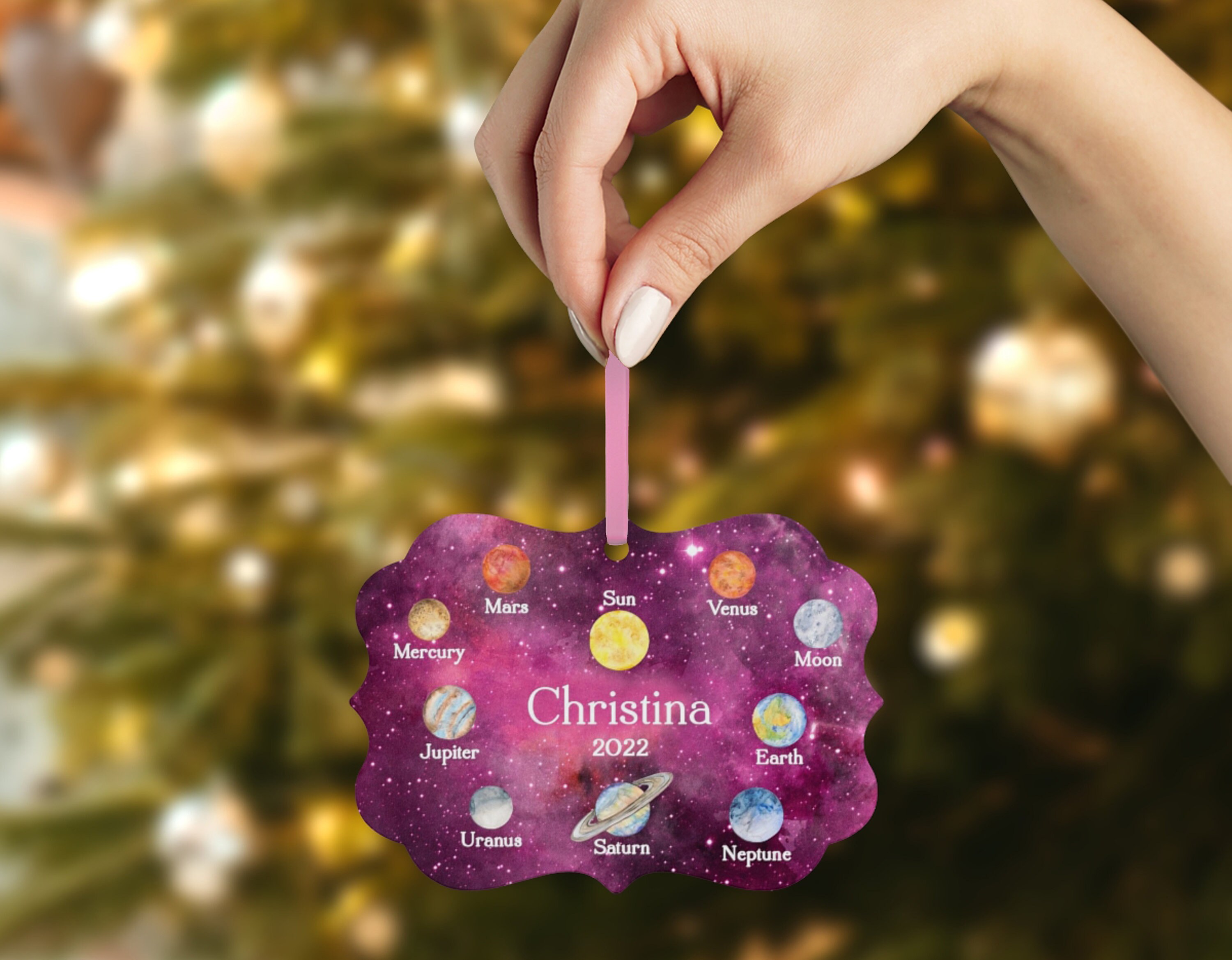 Outer Space Christmas Ornament Personalized Custom Etsy
