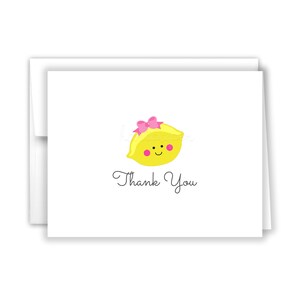 Lemon Food Thank You Personalized Cards • Folded Flat Card Stationery Custom Printed Notecard Birthday Party Baby Shower Bridal Wedding Kids