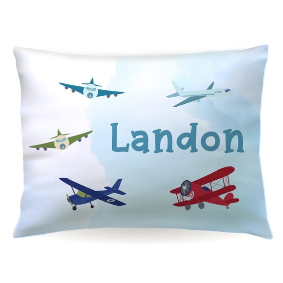 Personalized Airplane Pillowcase Air Plane Custom Pillow Case Cover 20x30 Toddler 13x18 Birthday Gift Kids Children Girl Boy Christmas Etsy