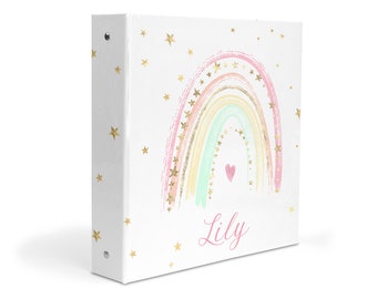 Rainbow 3 Ring Binder 2" Personalized Custom Gift Back to School Supplies Birthday Girl Boy Kids Adult Holiday Christmas Homeschool Organize