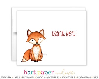 Blue Stripes Fox Party Thank You Cards Blue Stripes Fox Party Thank You Cards