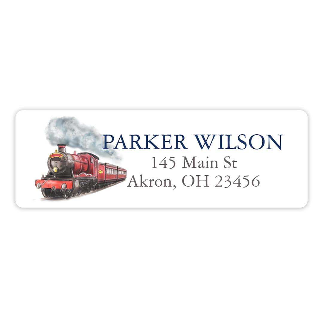 Rr Return Sticker Train Locomotive Transportation Return Address Labels Personalized ...