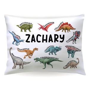 Funda de almohada personalizada de dinosaurio Dino T Rex T-Rex, funda de almohada personalizada de 20 x 30 cm, regalo de cumpleaños para niños, niñas y niños, Navidad.