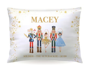 Funda de almohada personalizada de El Cascanueces que incluye rol y espectáculo • Funda de almohada personalizada 20x30 cm para niños pequeños 13x18 cm • Regalo de cumpleaños para niños y niñas