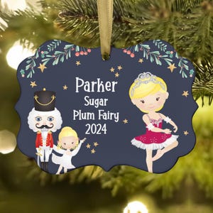 Nutcracker Sugar Plum Fairy Sprite Dream Dew Drop Christmas Ornament Personalized Girl Custom Holiday Decor Gift Ballerina Ballet Recital