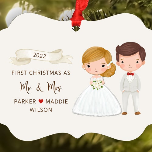 Bride Groom Our First Christmas as Mr Mrs Personalized - Etsy Bride Groom Our First Christmas as Mr Mrs Personalized - Etsy