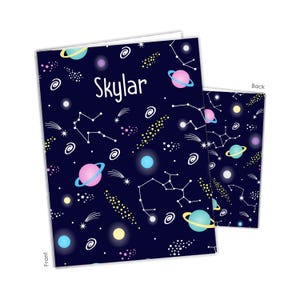 Planets Solar System Outer Space Personalized Folder 2 Pocket • Back to School Supplies Custom Office • Birthday Gift Holiday Girl Boy Kids