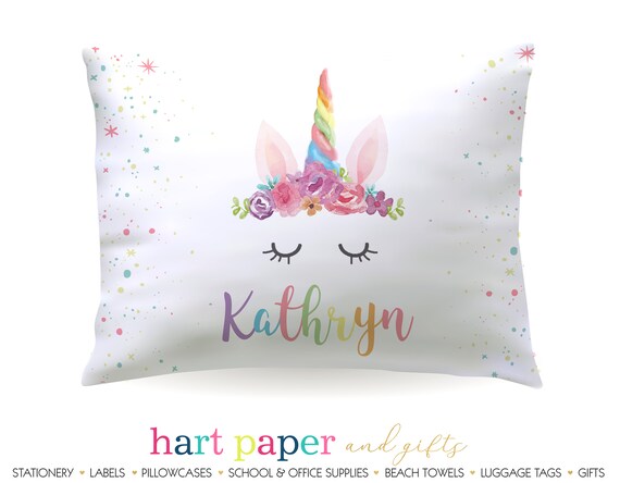 Personalized Unicorn Rainbow Pillowcase Custom Pillow Case Etsy