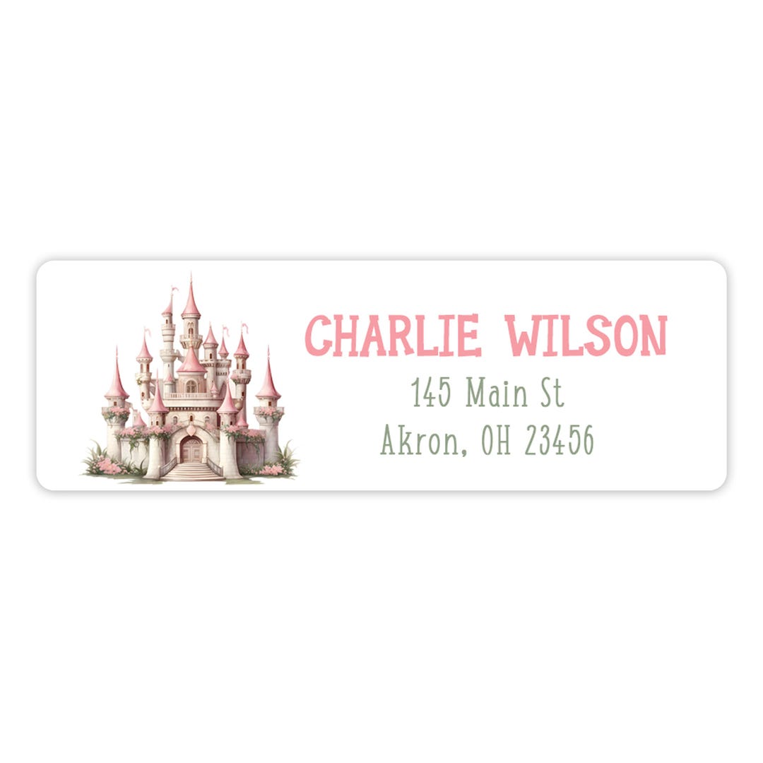 Castle Fairytale Rainbow Return Address Labels Personalized Custom ...