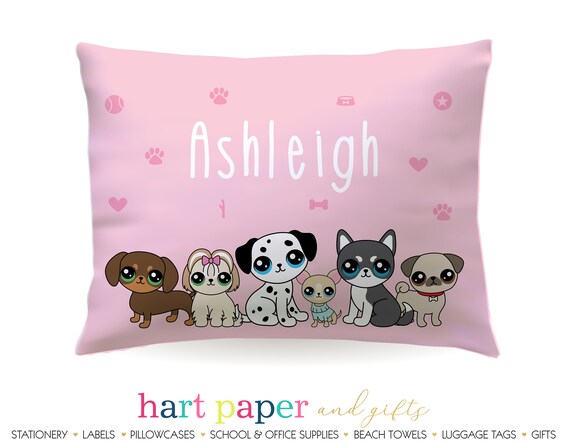 Personalized Puppy Dog Puppies Pillowcase Custom Pillow Case Etsy