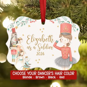 Nutcracker Soldier Ballet Ballerina Christmas Ornament • Personalized Custom Holiday • Gift Tree Cannon Drum Trumpet Toy