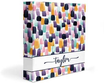 Purple Pink Teal Rainbow 3 Ring Binder 2" Personalized Custom Gift Back to School Supplies Birthday Girl Boy Kids Adult Holiday Christmas