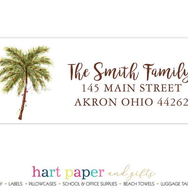 thumbnail image 2 of Personalized Address Labels – Beach Palm Trees Theme, Premium Labels (C 770 Style) 2 of 6