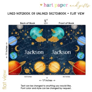 Outer Space Planets Solar System Personalized Notebook Sketchbook ...