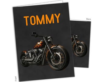 Motorcycle Bike Personalized Folder 2 Pocket • Back to School Supplies Custom Office • Birthday Gift Holiday Girl Boy Kids Christmas