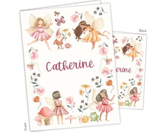 Fairy Princess Personalized Folder 2 Pocket • Back to School Supplies Custom Office Birthday Gift Holiday Girl Boy Kids Christmas Teacher
