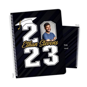 Graduation Guest Book Photo Class of 2024 Personalized Advice Notebook Custom Gift Girl Boy Graduate Senior High School College Open House