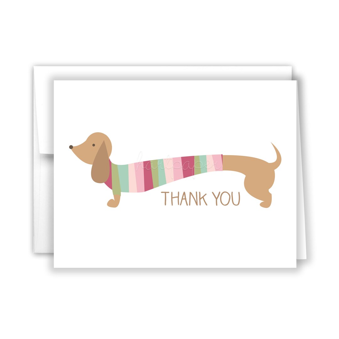 Dachshund Personalized Stationary Cards With Name, Choose Your Dog Breed, Flat Notecards With Dogs, Custom Pet Gifts For Owners Ps237c