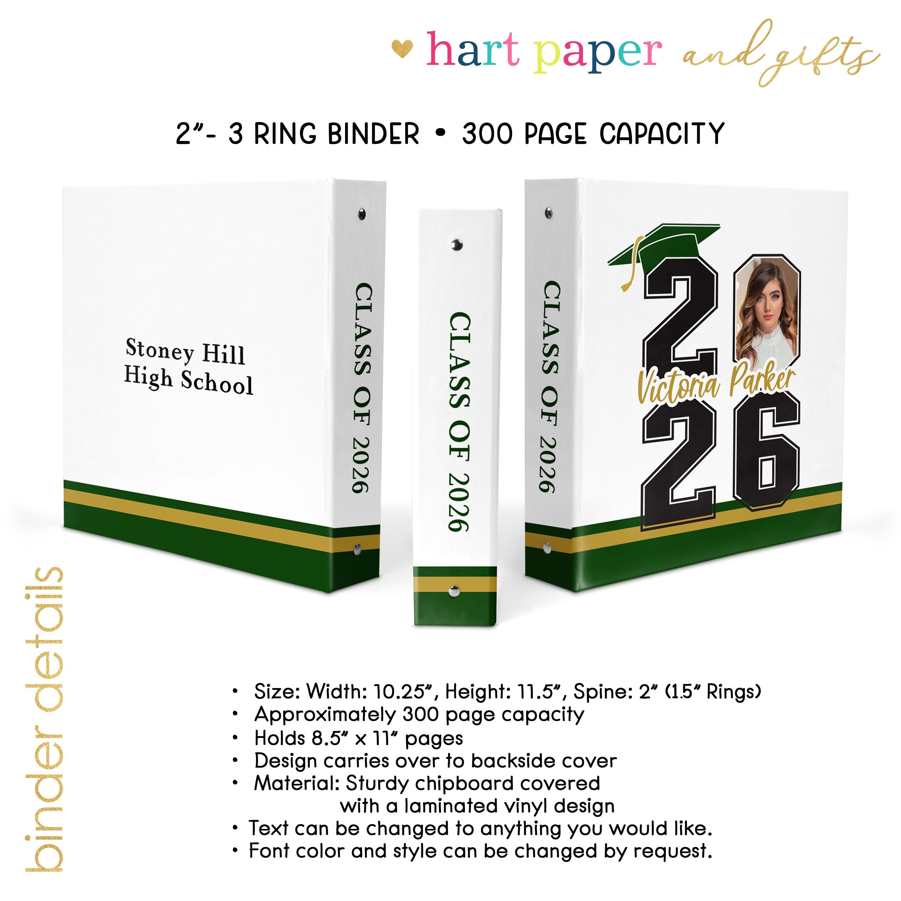 Binder Graduating Class Graduation Class of 2026 3 Ring Binder 2