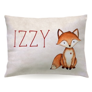 Personalized Fox Pillowcase • Custom Pillow Case Cover 20x30 Toddler 13x18 • Birthday Gift Kids Children Girl Boy Holiday Christmas