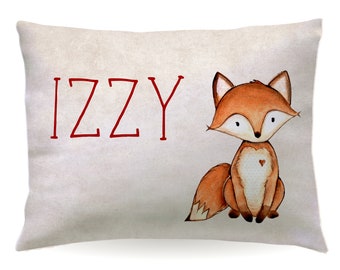 Personalized Fox Pillowcase • Custom Pillow Case Cover 20x30 Toddler 13x18 • Birthday Gift Kids Children Girl Boy Holiday Christmas