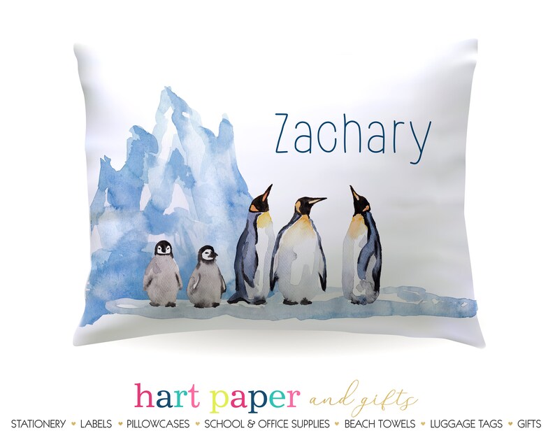 Penguin Pillowcase Personalized Custom Printed Pillow Case Etsy