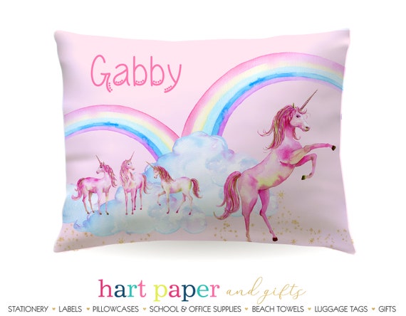 Personalized Rainbow Unicorn Pillowcase Custom Pillow Case Etsy