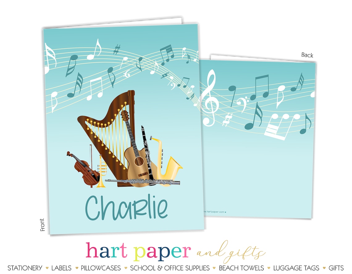 Music Band Orchestra Personalized Folder 2 Pocket Back to Etsy