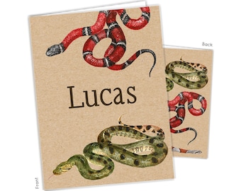Snakes Personalized Folder 2 Pocket • Back to School Supplies Custom Office • Birthday Gift Holiday Girl Boy Kids Christmas Teacher