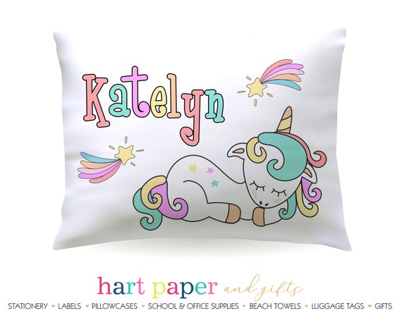 Personalized Rainbow Unicorn Pillowcase Custom Pillow Case Etsy