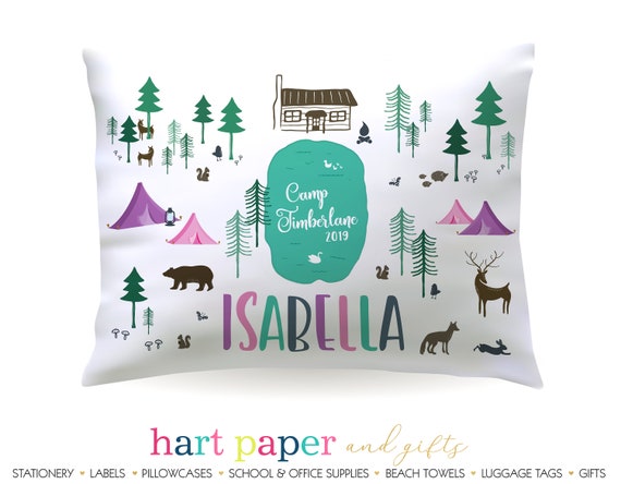 Camping Camp Pillowcase Autograph Girl Boy Summer Pillow Case Etsy