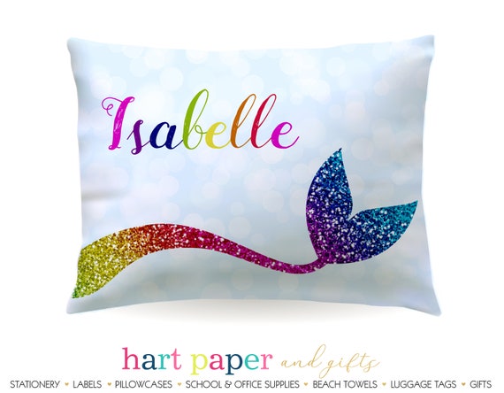 Personalized Rainbow Mermaid Pillowcase Custom Pillow Case Etsy