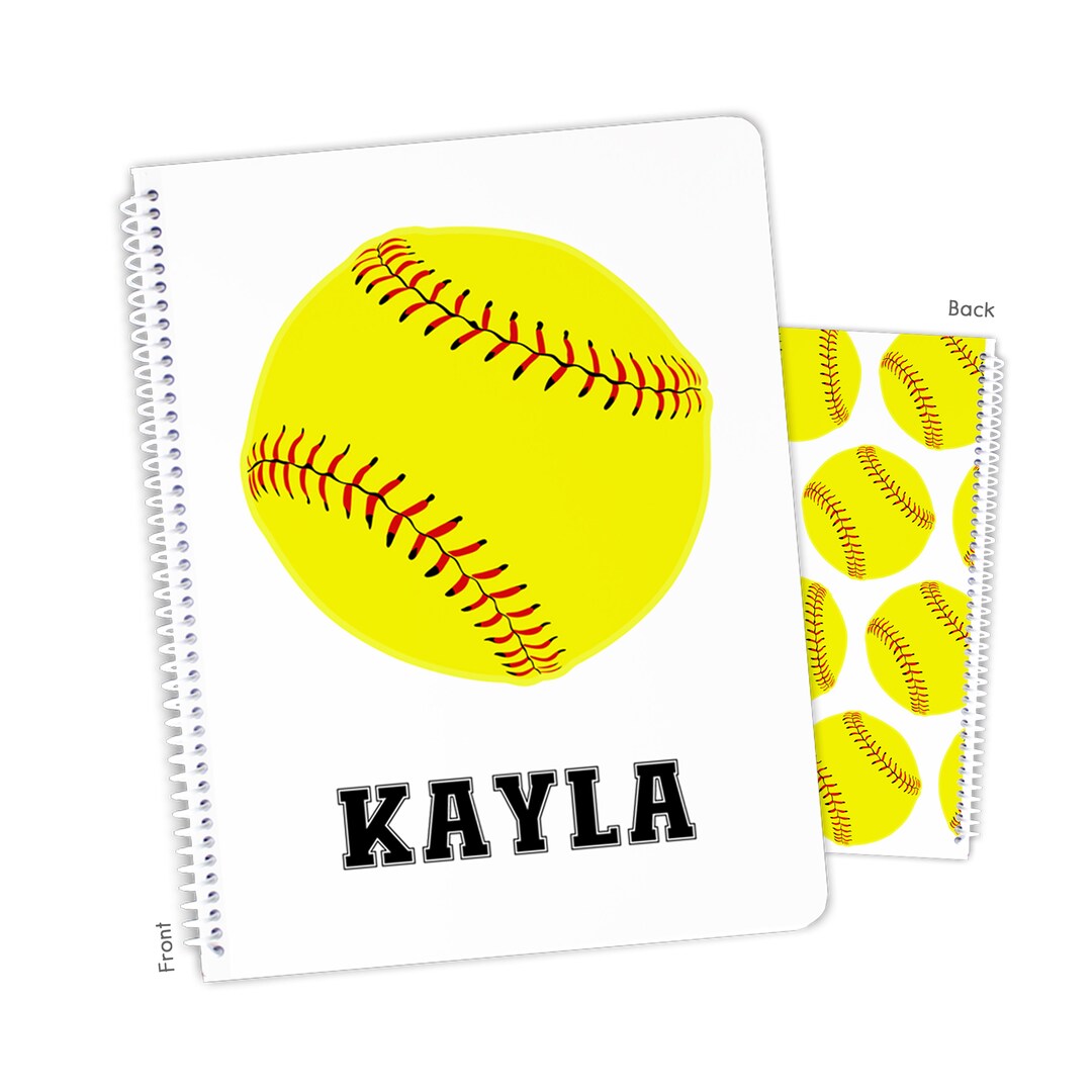Softball Baseball Sports Personalized Notebook Sketchbook • Custom ...