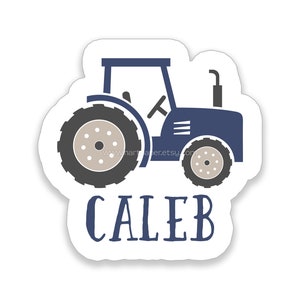 Tractor Farm Vinyl Stickers Personalized Decal Label • Back to School Supplies Custom Water Resistant Birthday Gift Holiday Girl Boy Kids