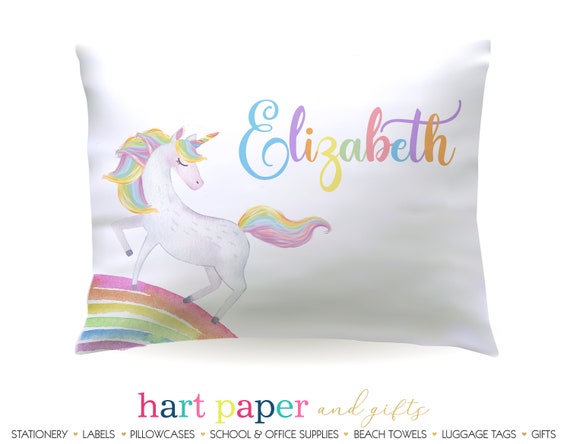 Personalized Rainbow Unicorn Pillowcase Custom Pillow Case Etsy