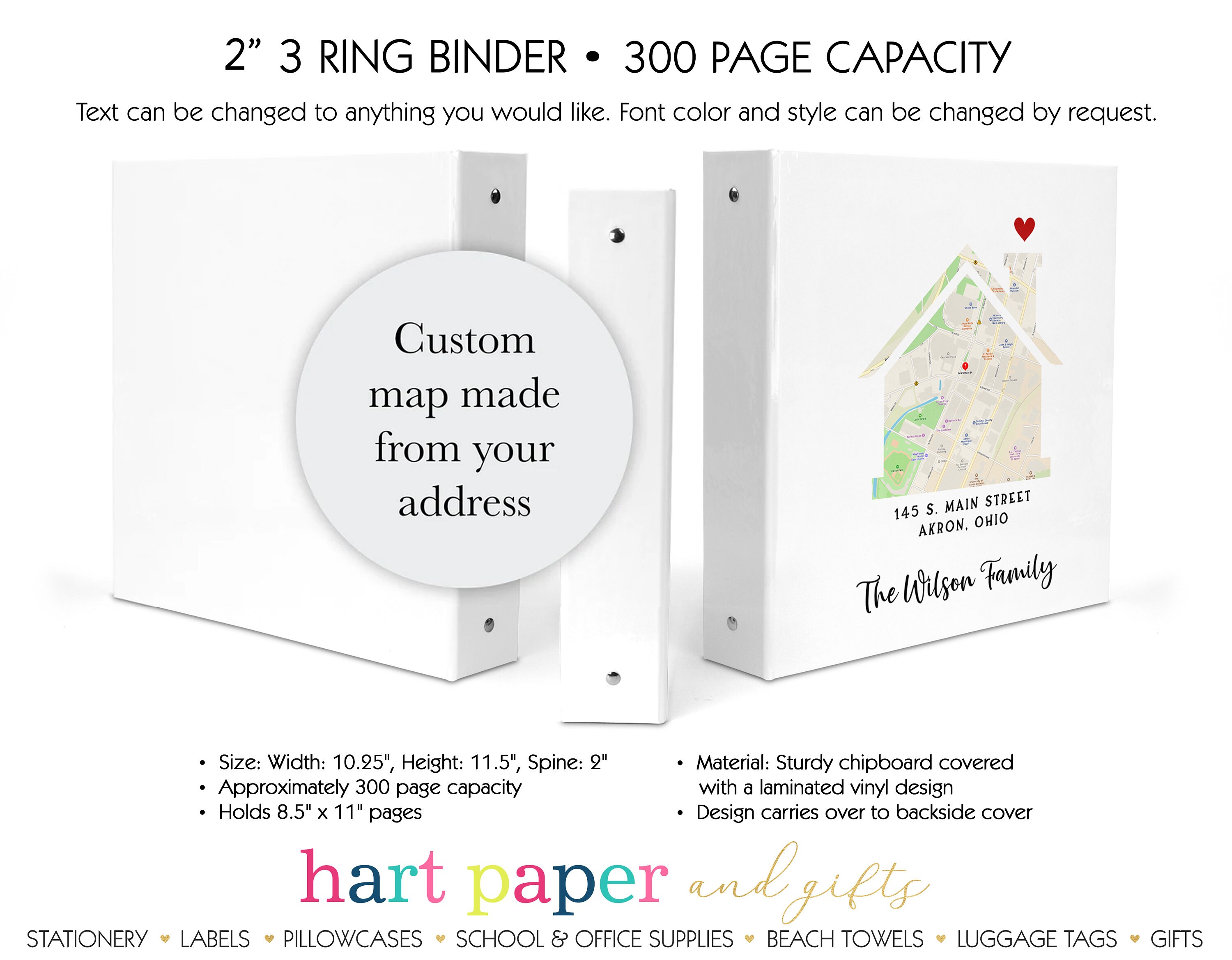 Map of House Home 3 Ring Binder 2 Personalized Custom - Etsy