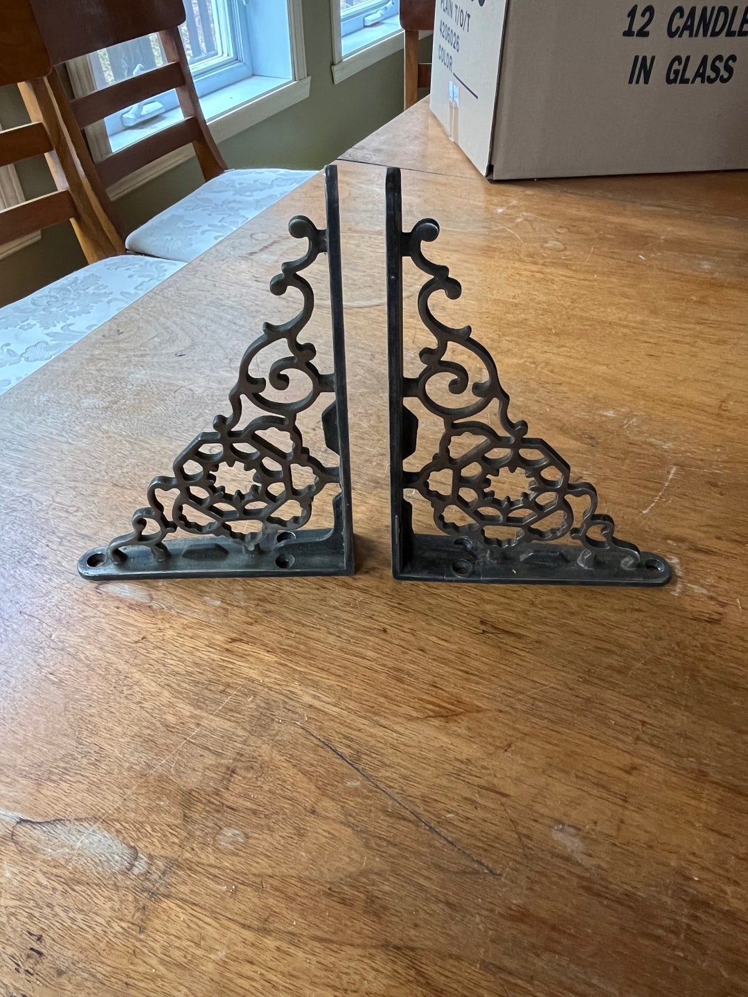 Pair Metal Shelf Angle Brackets Etsy