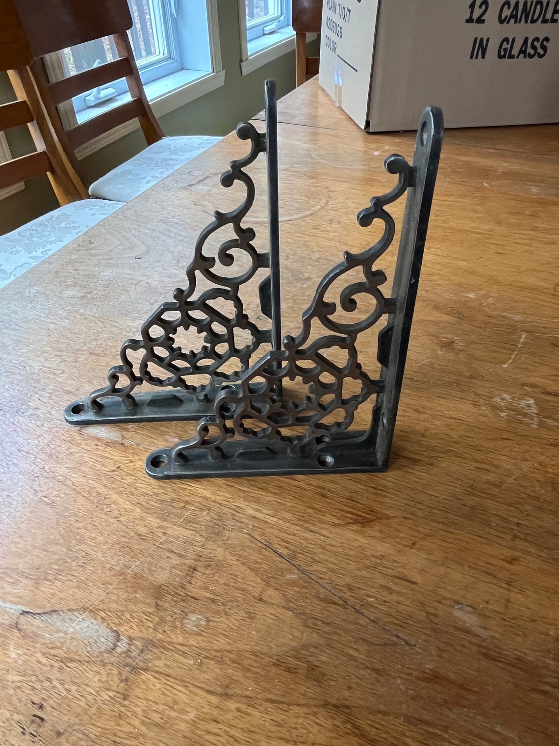 Pair Metal Shelf Angle Brackets Etsy