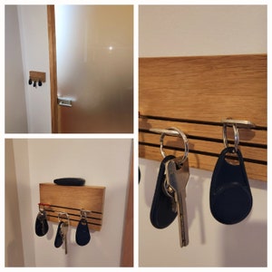 Wood Key holder rack, oak , present for new home