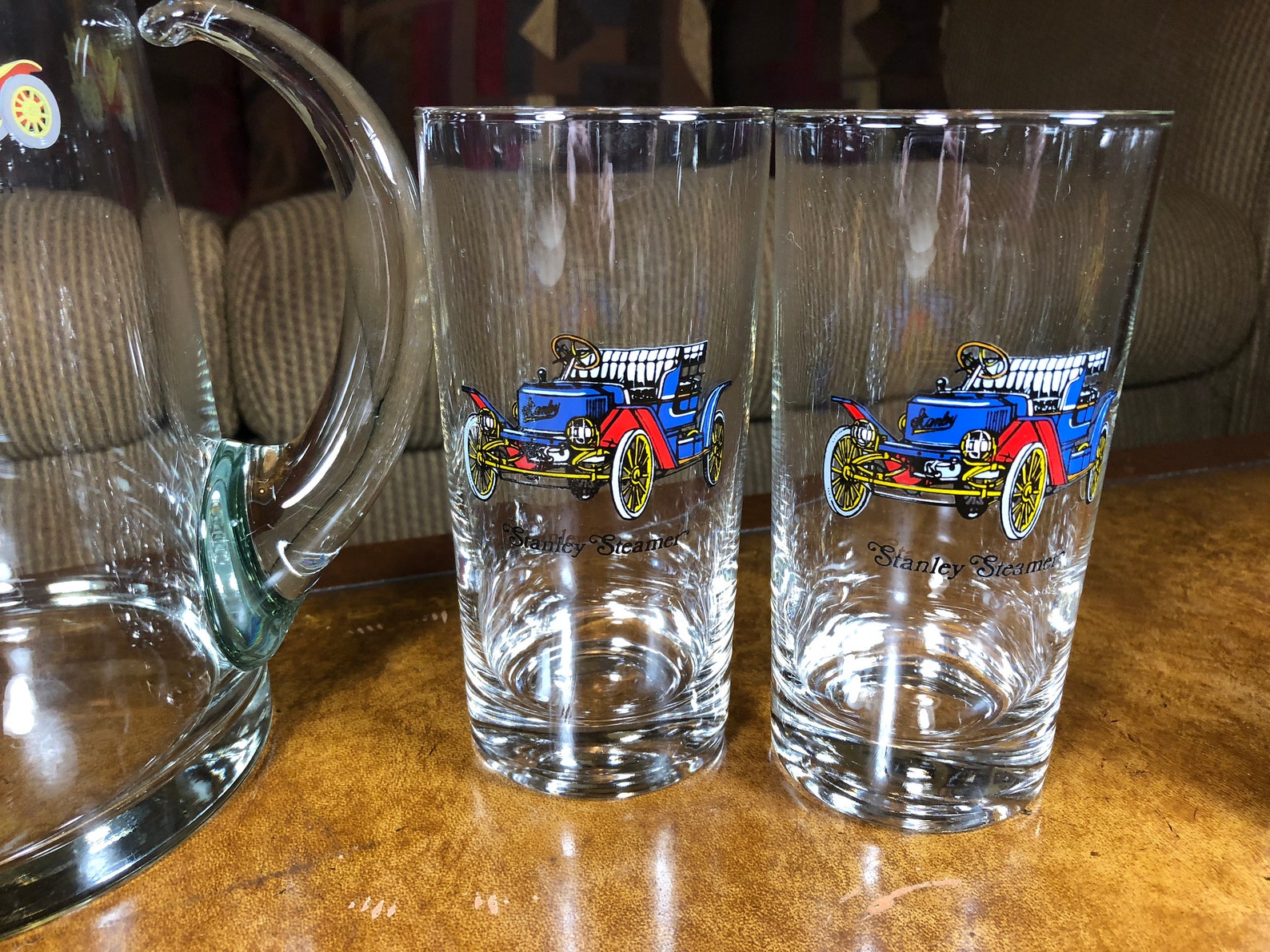 antique auto drinking glasses